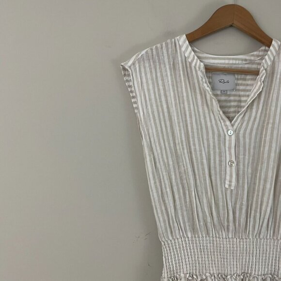 Rails Angelina Smocked Mini Dress in Dune Stripe Size Small - Picture 6 of 6